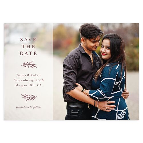 Classic Crest Save The Date Cards Merlot Signature smooth Blank No Standard
