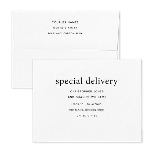 These Kids Save the Date Magnet Envelopes Pure White Terracotta Standard Both Recipient and Return Addresses Signature