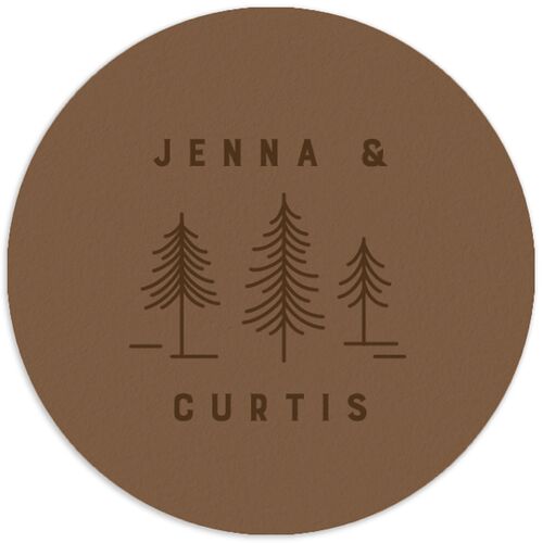Iconic Mountain Wedding Stickers Deep Bronze Circle