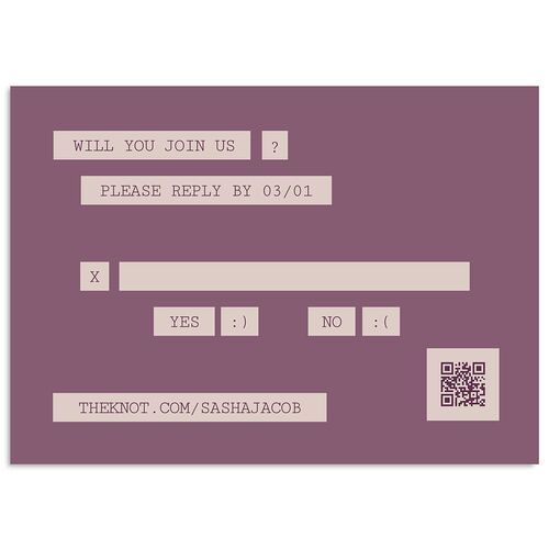 Editorial Label Maker Wedding Response Cards Orchid Signature Standard