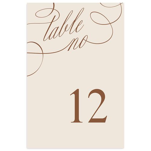 Photo Flourish Table Numbers Copper Signature