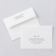 Eucalyptus Frame Wedding Invitation Envelopes Standard Pure White White Both Recipient and Return Addresses Signature
