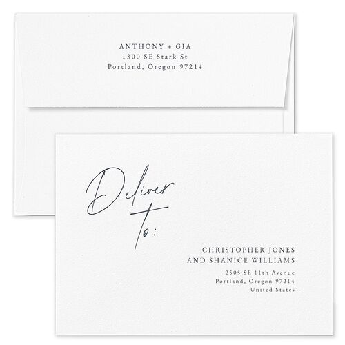 Corner Date Wedding Invitation Envelopes Rose Moody Blue Recipient Address Standard Signature