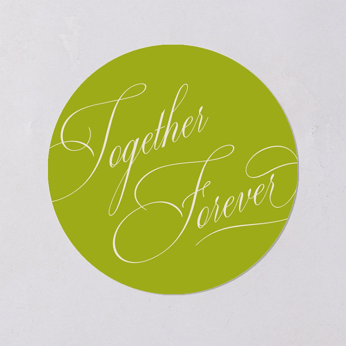 Modern Wedding Of Calligraphy Wedding Stickers Chartreuse Circle