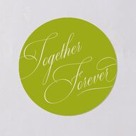 Modern Wedding Of Calligraphy Wedding Stickers Chartreuse Circle