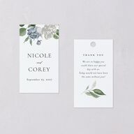 Timeless Bouquet Favor Gift Tags Dusty Blue Signature