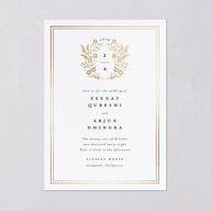 Rustic Kingdom Wedding Invitations Gold Dark Green Signature Blank No