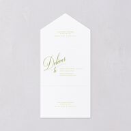Modern Wedding Of Calligraphy All-in-One Wedding Invitations Chartreuse Signature Light Both Recipient and Return Addresses No