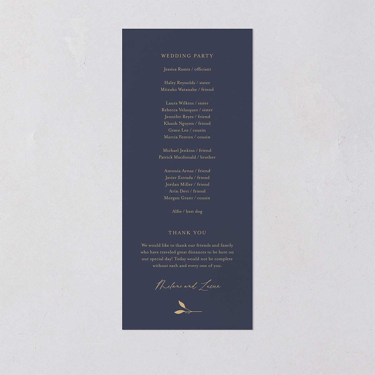 Gilded Sprigs Wedding Programs Moody Blue Signature