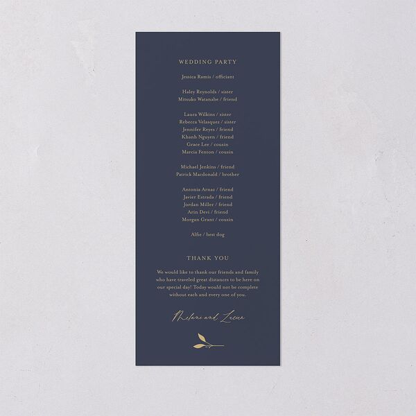 Gilded Sprigs Wedding Programs Moody Blue Signature