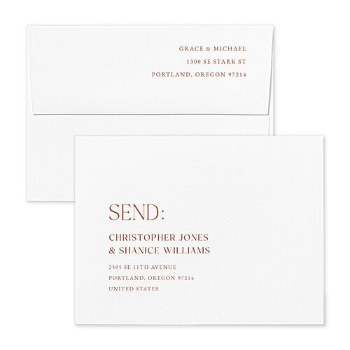 Nothing Fancy Bridal Shower Thank You Card Envelopes White Peony Both Recipient and Return Addresses Signature Standard