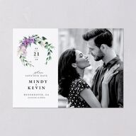 Romantic Wisteria Save The Date Cards Purple Petal Signature smooth Blank No Standard