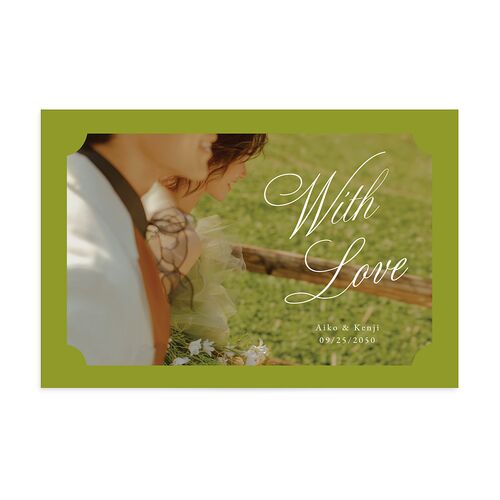 Vintage Ticket Border Photo Thank You Postcards Peridot