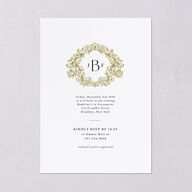 Black Tie Crest Engagement Party Wedding Invitations Pure White Signature Blank No Standard