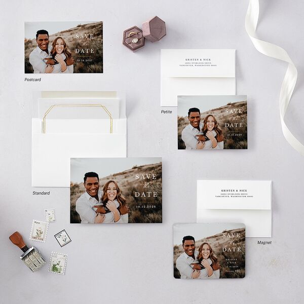 Eucalyptus Frame Save the Date Postcards Pure White Postcard
