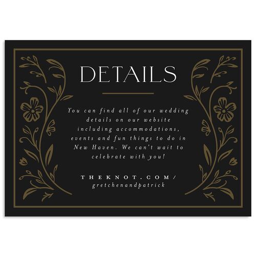 Ornate Storybook Wedding Enclosure Cards Charcoal Signature Standard