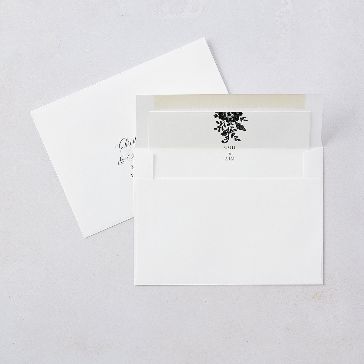 Ornate Lace Save The Date Cards Midnight Signature smooth Blank No Standard