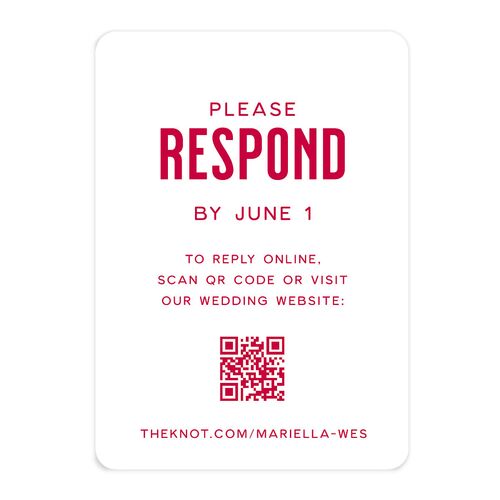 These Kids QR Code RSVP Cards Crimson Signature Rounded