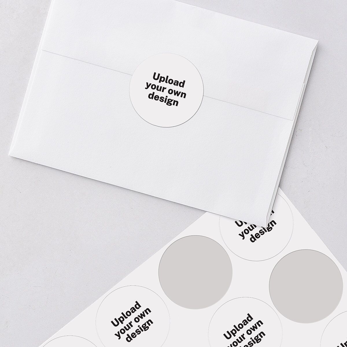 Upload Your Own Design Landscape Wedding Stickers Pure White Circle