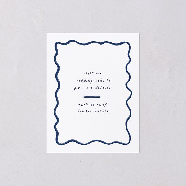 Dainty Bow Save the Date Petite Cards Navy Signature smooth Blank No Standard