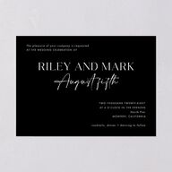 Modern Contrast Wedding Invitations Midnight Signature Blank No Standard
