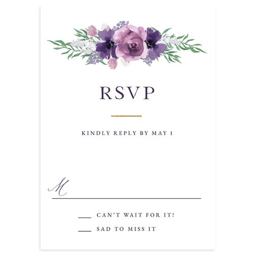Bohemian Arch Foil Wedding Response Cards Gold Plum Signature Standard