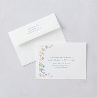Floral Appliqué Wedding Invitations Slate Signature Blank No Standard