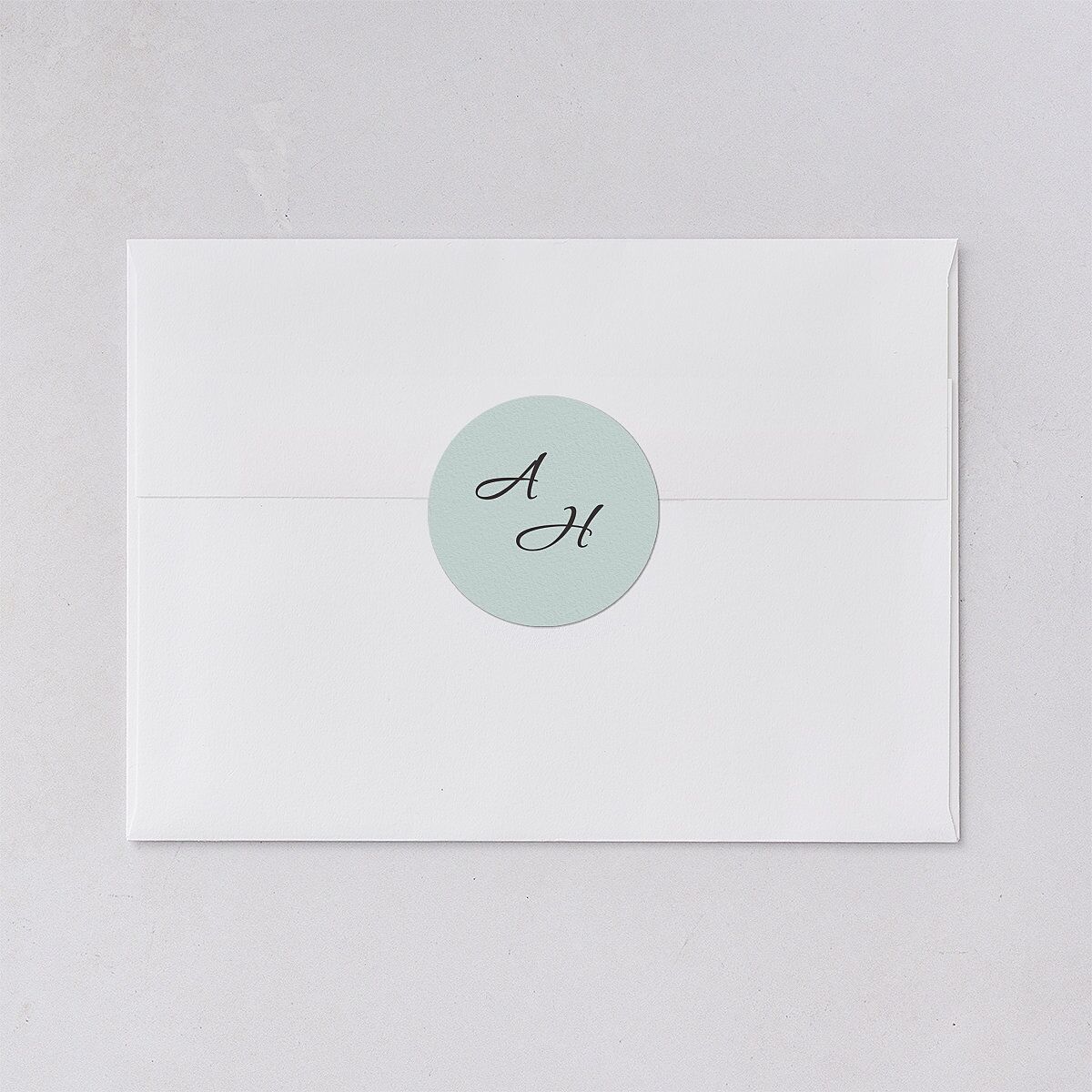 Beach Monogram Wedding Stickers Pale Blue Circle