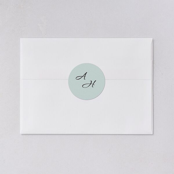 Beach Monogram Wedding Stickers Pale Blue Circle