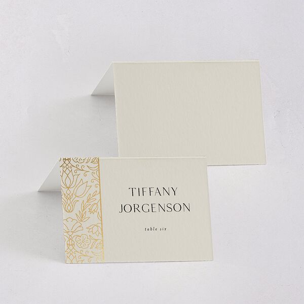 Ornate Regency Place Cards Gold Bisque Signature
