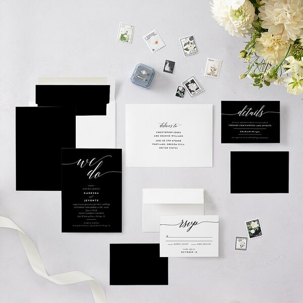We Do Wedding Invitations Midnight Signature Blank No Standard