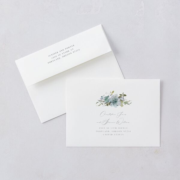 Garden Arch Wedding Invitations Navy Signature Blank No Standard