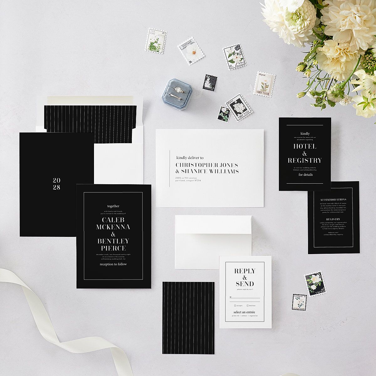 Classic Border Wedding Invitations — view 5