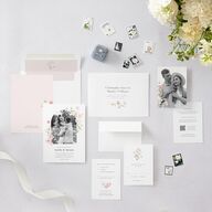 Wildflower Photo Wedding Invitations Peony Signature Blank No Rounded