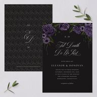 Dark Gothic Roses Wedding Invitations Regency Signature Blank No Standard