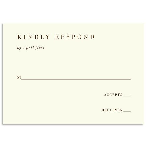 Elegant Minimal Wedding Response Cards Deep Bronze Signature Standard