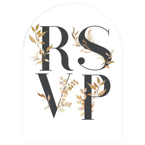 Leafy Ampersand Wedding Response Cards Dijon Signature Arch