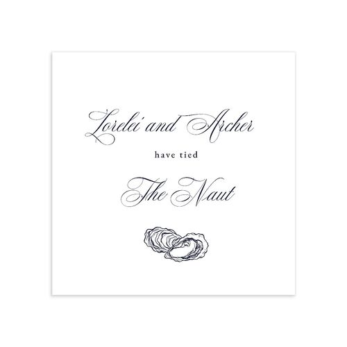Coastal Oysters and Anchors Cocktail Napkins Navy Napkin Uncoined