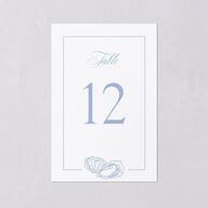 Coastal Oysters and Anchors Table Numbers Sea Blue Signature