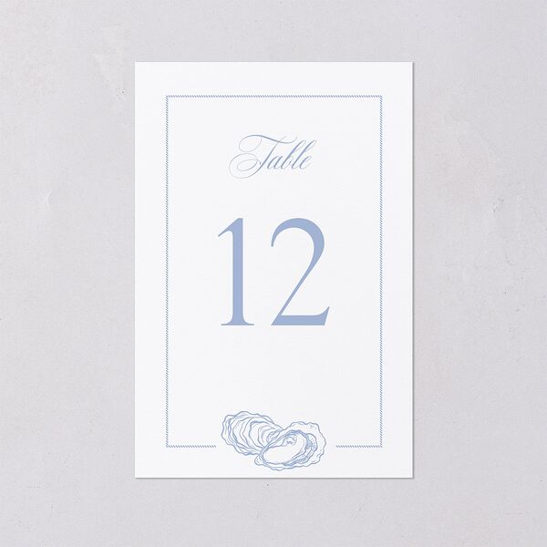 Coastal Oysters and Anchors Table Numbers Sea Blue Signature