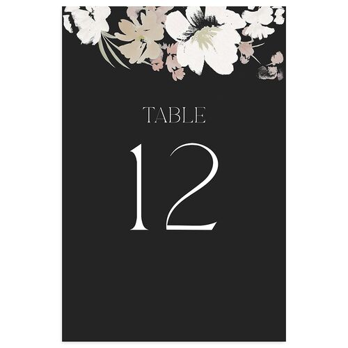 Blooming Frame Table Numbers Gold Charcoal Signature