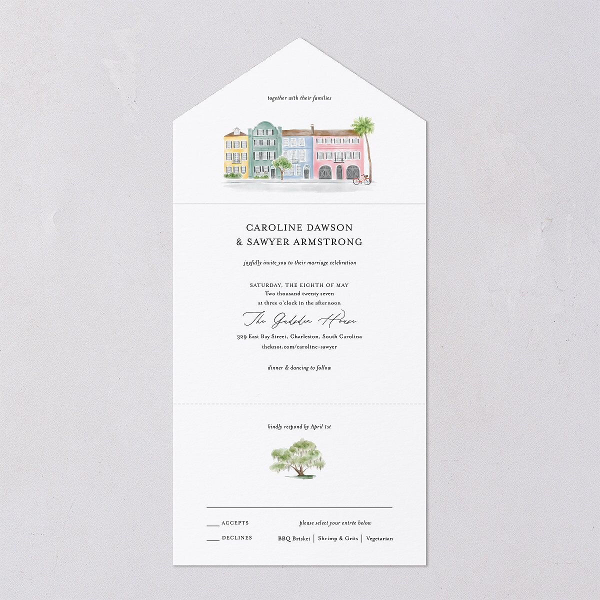 Charming Charleston All-in-One Wedding Invitations — view 7
