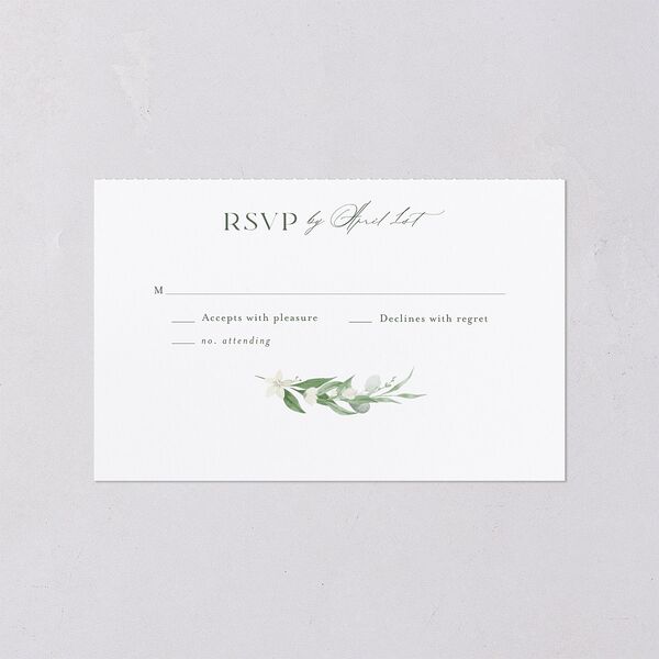 Greenery Laurel All-in-One Wedding Invitations Thyme Signature Light Both Recipient and Return Addresses No