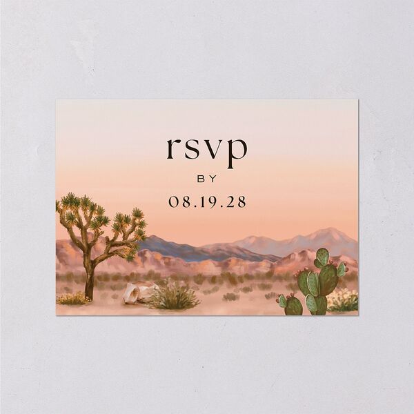Desert Cactus Wedding Response Cards Peach Fuzz Signature Standard