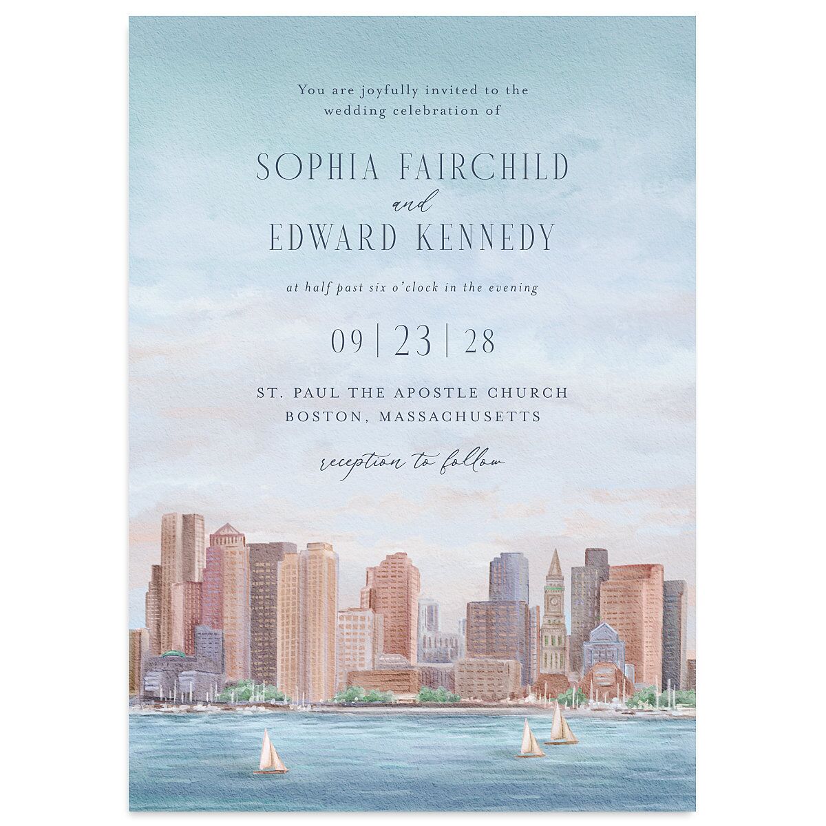 Boston Skyline Wedding Invitations