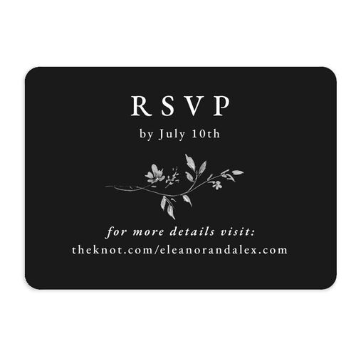 Timeless Floral URL RSVP Cards Charcoal Signature Rounded