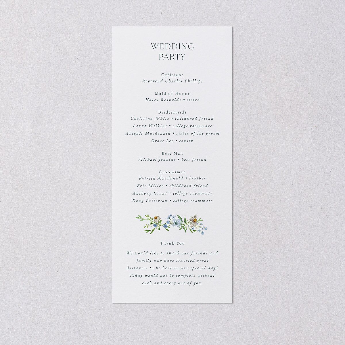 Wildflower Border Wedding Programs Stream Signature