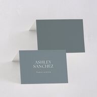 Classic Picture Photo Place Cards Dusty Blue Signature
