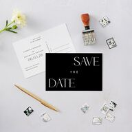 Modern Initials Save The Date Postcards  Olive