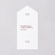 Hand Drawn Heart Photo All-in-One Wedding Invitations Maroon Signature Light Both Recipient and Return Addresses No